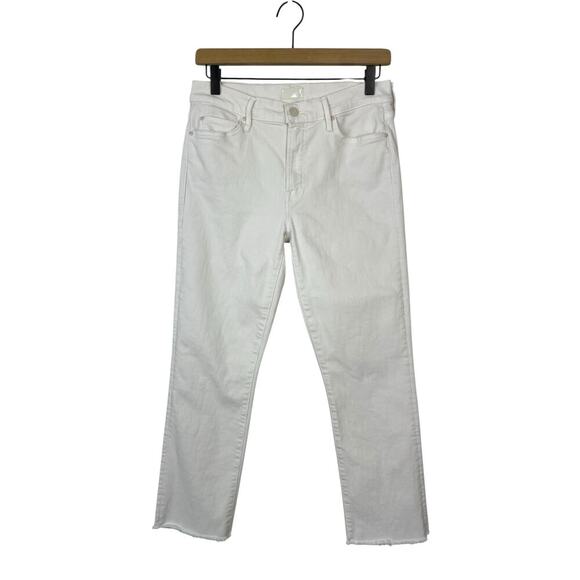 Mother The Rascal Crop Fray Cream Puff White Size 29 Raw Hem Casual Trendy - Picture 4 of 15